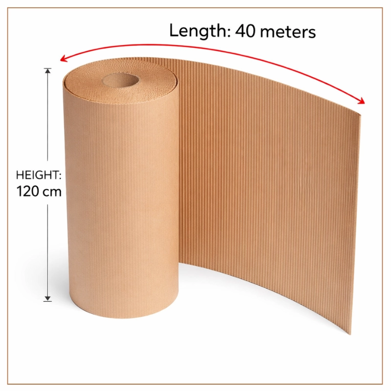 Corrugated Cardboard Roll 120cm x 40m | Heavy Duty Packing Material Qatar 1 Corrugated cardboard roll 120cm x 40m packing material Qatar